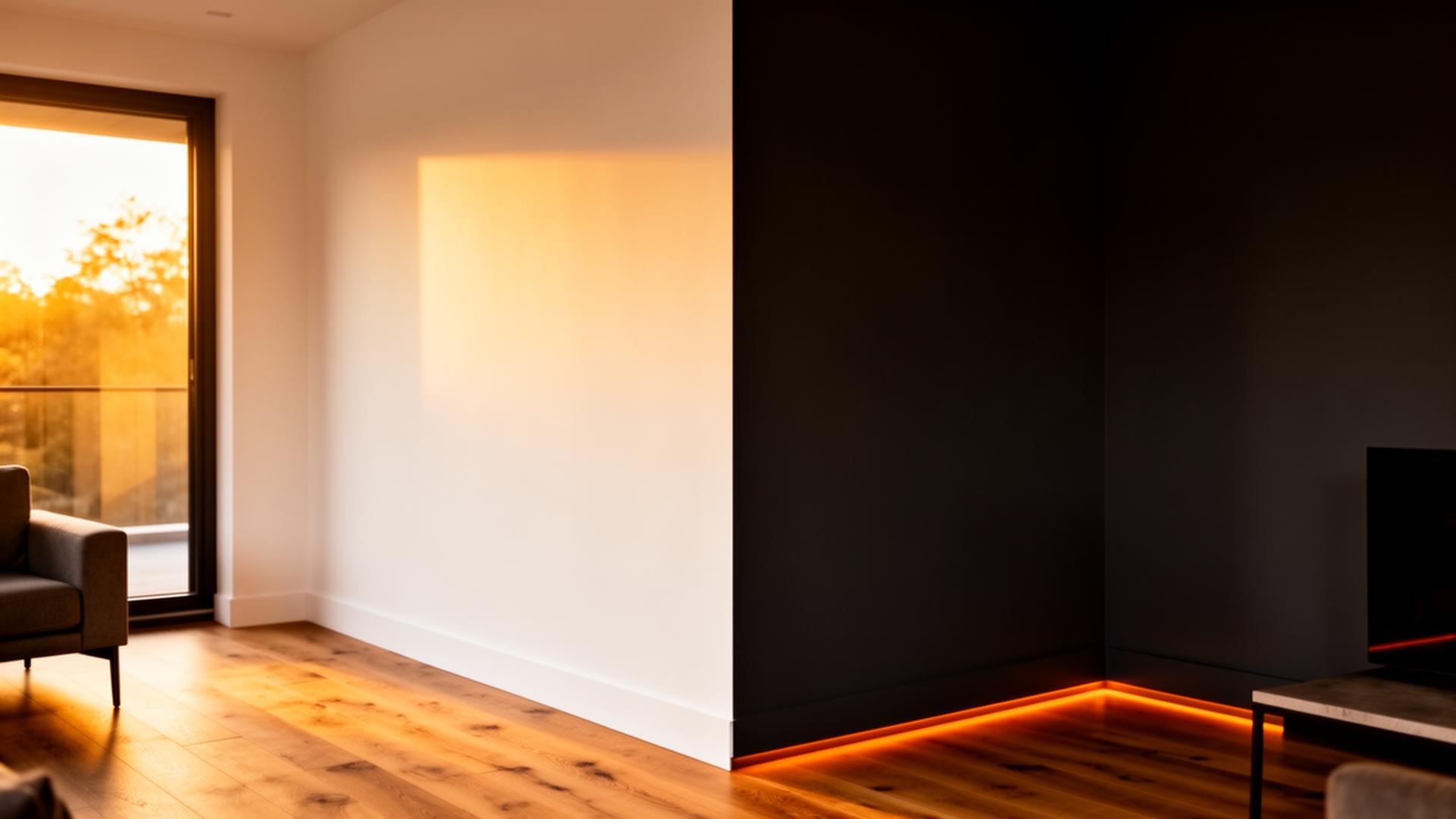 Beautifully finished modern living room with charcoal accent wall